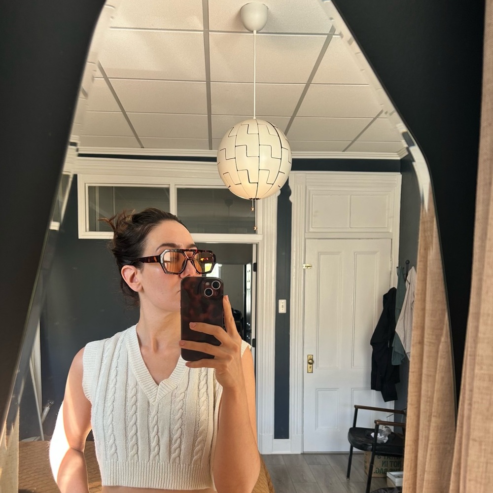 SHEIN White Knit Crop Top